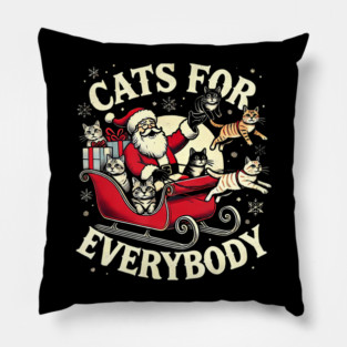 Christmas Cat Santa Cat Lover Christmas Cats For Everybody Pillow