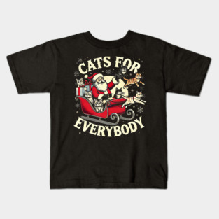 Christmas Cat Santa Cat Lover Christmas Cats For Everybody Kids T-Shirt