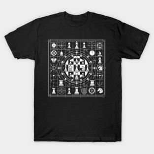 black and white chessboard design T-Shirt