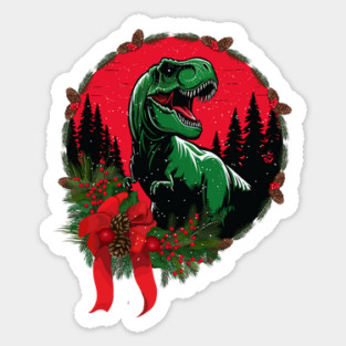Dinosaur Christmas Sticker