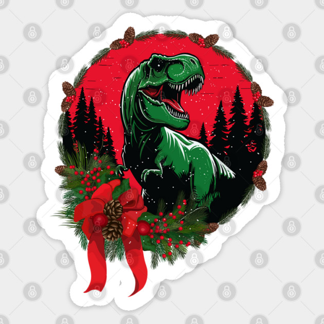 Dinosaur Christmas Sticker by JessArty