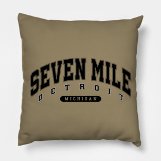 7 Mile Detroit Blk Pillow