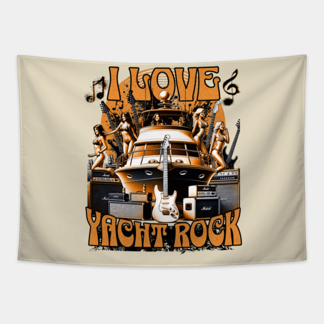 I love Yacht Rock Music Retro Vintage Vibe Tapestry by Joaddo