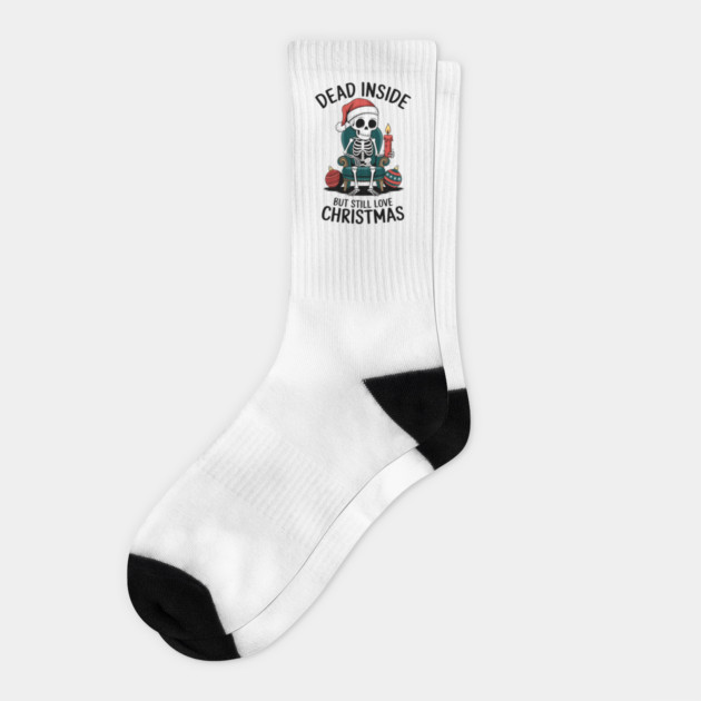 Dead Inside but Still Love Christmas Socks by MCALTees