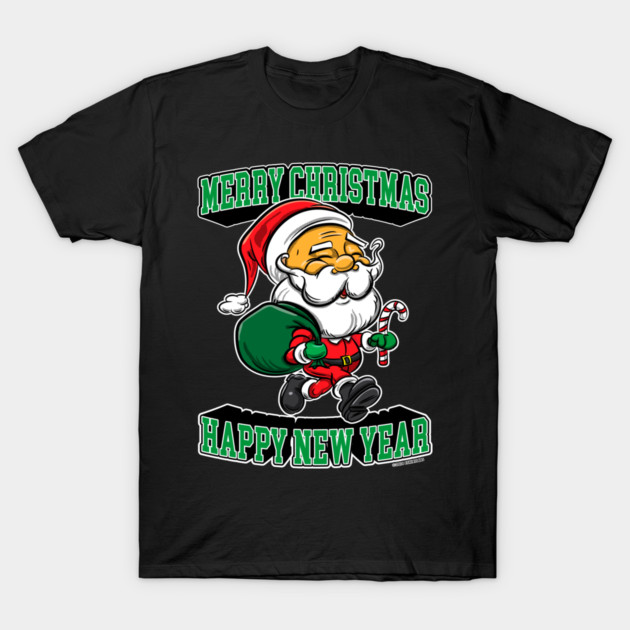 Santa Claus, Merry Christmas Happy New Year T-Shirt by eShirtLabs