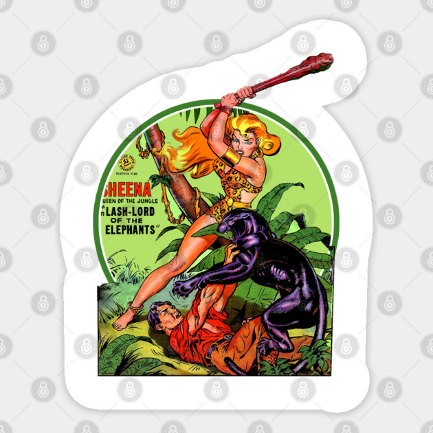 Sheena Savage Queen of the Jungle Sticker by Joaddo