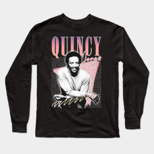Quincy Jones - 80s Aesthetic Fan Design Long Sleeve T-Shirt