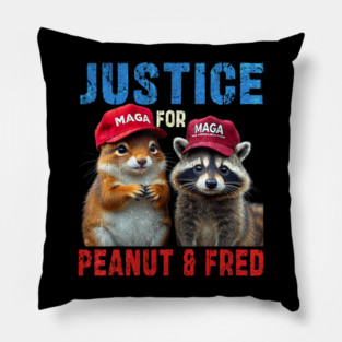 Justice For Peanut The Squirrel And Fred the Raccon Pillow
