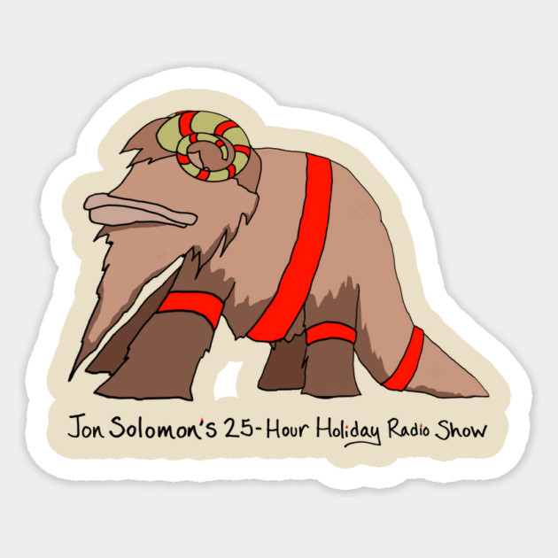 25-Hour Holiday Radio Show Gävle shirt (dark text) Sticker by jonsolomon