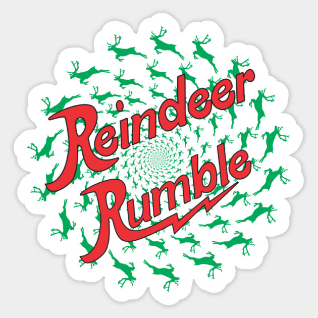 Maggie's Reindeer Rumble (many reindeer variant) Sticker by jonsolomon