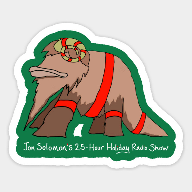 25-Hour Holiday Radio Show Gävle shirt (light text) Sticker by jonsolomon