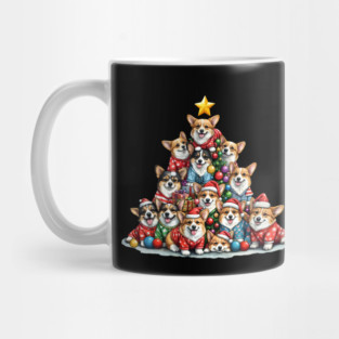 Cute corgi Christmas and Christmas tree, Funny Christmas with Welsh corgi pembroke Mug