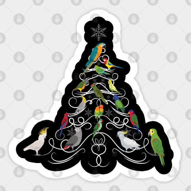 Parrot Christmas Tree - Multi-species - Flock Sticker by Einstein Parrot
