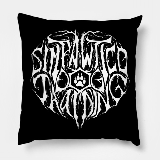 Black Metal Logo Pillow by Simpawtico Dog Training