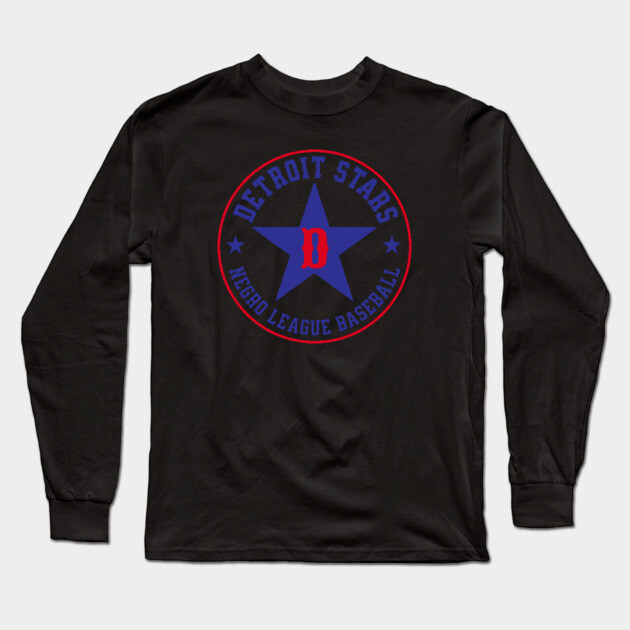 The Detroit Stars Negro League Baseball - Tribute - Blue Star Long Sleeve T-Shirt by UrbanLifeApparel