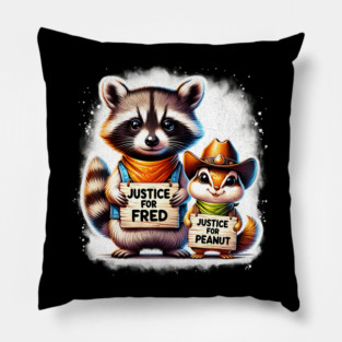 Justice For Peanut The Squirrel And Fred the Raccon Pillow