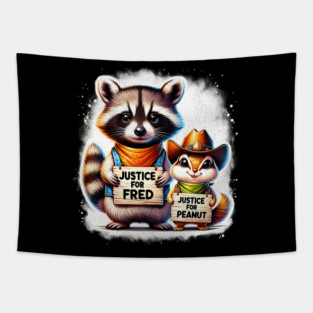Justice For Peanut The Squirrel And Fred the Raccon Tapestry