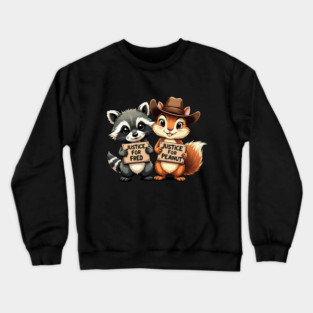 Justice For Peanut The Squirrel And Fred the Raccon Crewneck Sweatshirt