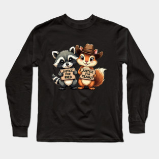 Justice For Peanut The Squirrel And Fred the Raccon Long Sleeve T-Shirt