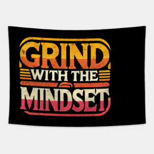 Motivational Quote, Grind with the Mindset, Success Tapestry