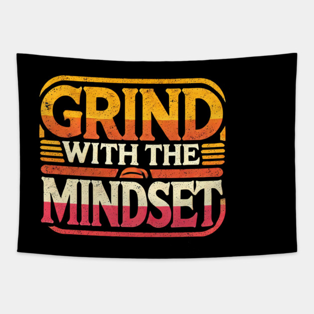 Motivational Quote, Grind with the Mindset, Success Tapestry by logiamerch