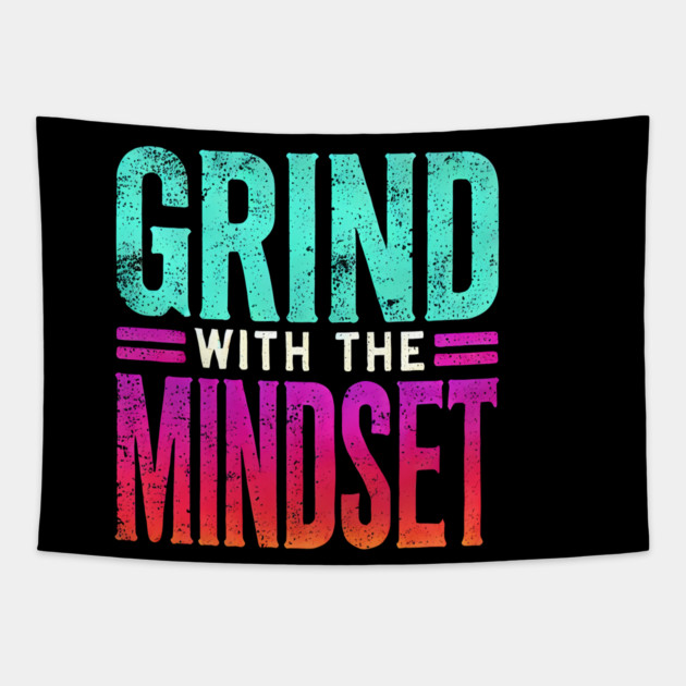 Motivational Quote, Grind with the Mindset, Success Tapestry by logiamerch