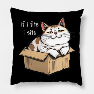 Fat Cat in a Box Pillow