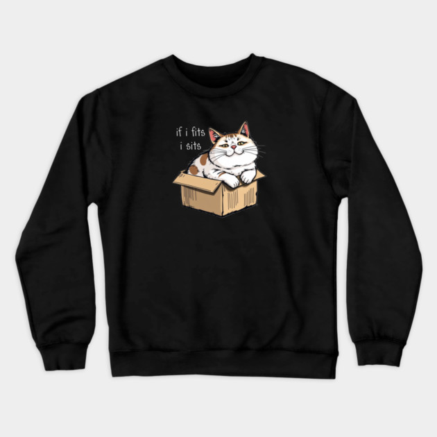 Fat Cat in a Box Crewneck Sweatshirt by Pete the Cat Guy