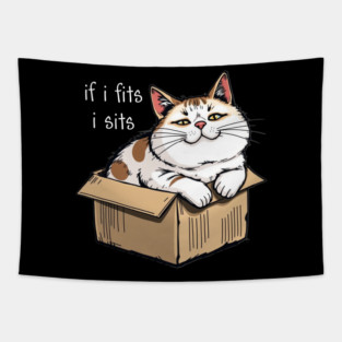 Fat Cat in a Box Tapestry