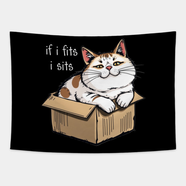 Fat Cat in a Box Tapestry by Pete the Cat Guy