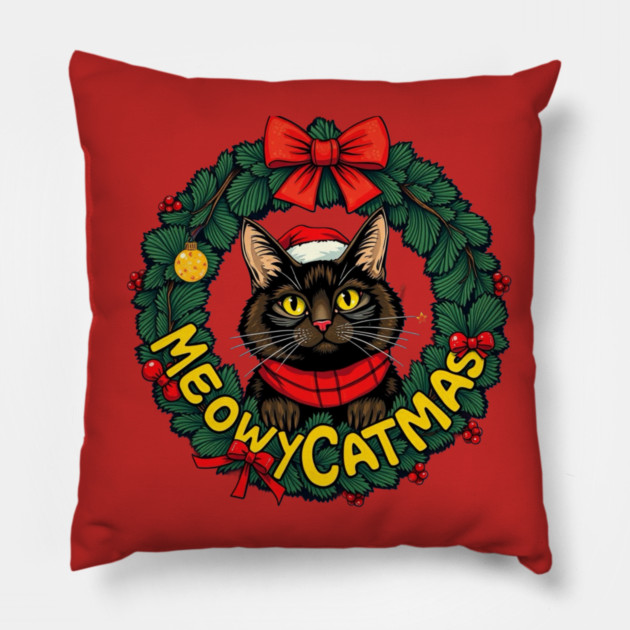 Meowy Catmas Pillow by Pete the Cat Guy