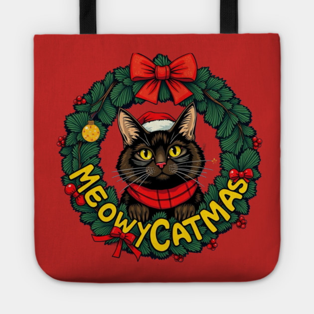 Meowy Catmas Tote by Pete the Cat Guy