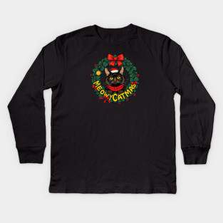 Meowy Catmas Kids Long Sleeve T-Shirt
