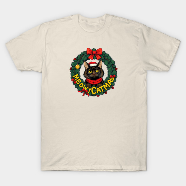 Meowy Catmas T-Shirt by Pete the Cat Guy