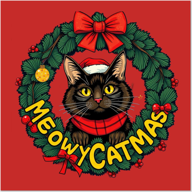 Meowy Catmas Wall Art by Pete the Cat Guy