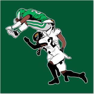 Saquon Barkley Backward Hurdle Posters and Art