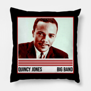 Quincy Jones - Halftone style 70s fan Pillow
