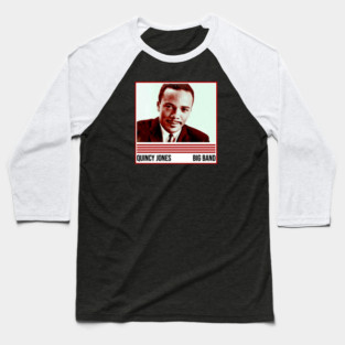 Quincy Jones - Halftone style 70s fan Baseball T-Shirt