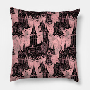 Pink Gothic Grunge Architecture Pillow