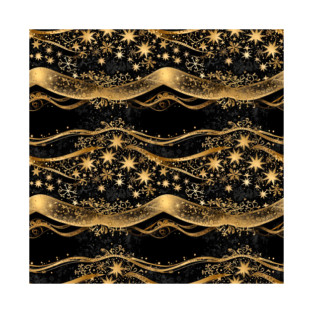 Black & Gold Grunge Christmas T-Shirt