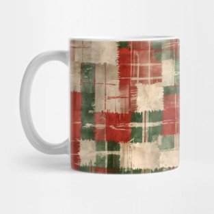 Grunge Christmas Plaid Mug