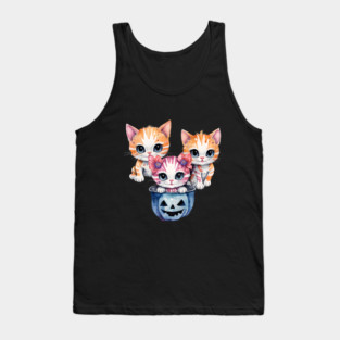 Cute Kittens Ready for Halloween Tank Top