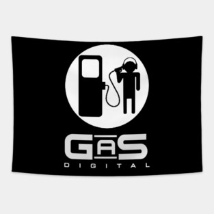 Gas Digital Logo White Tapestry