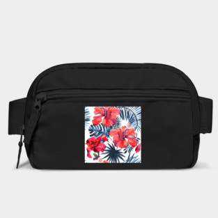 Watercolor tropical leaves and plants. Hand painted jungle greenery background Bag