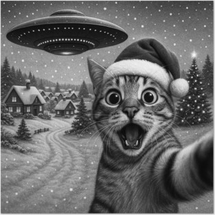 christmas-cat Posters and Art