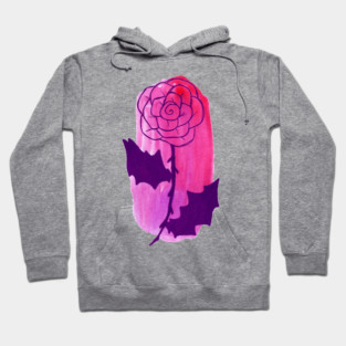 Pink Rose Watercolor Hoodie
