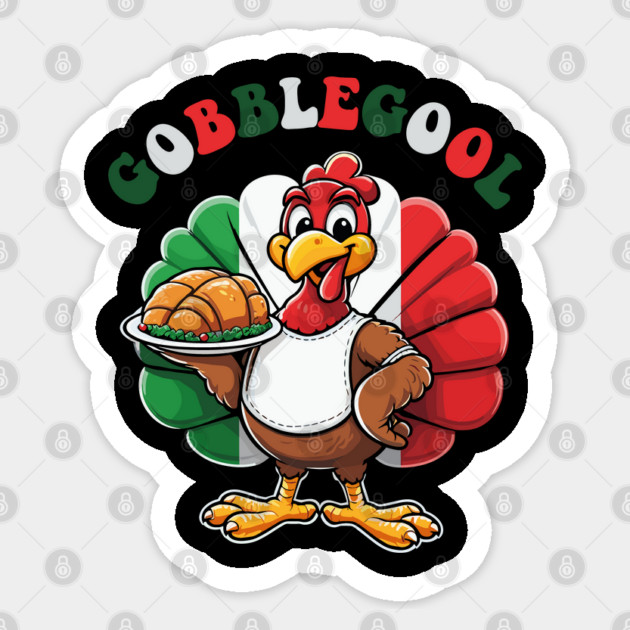 Gobblegool Italian Turkey Day Sticker by JessArty