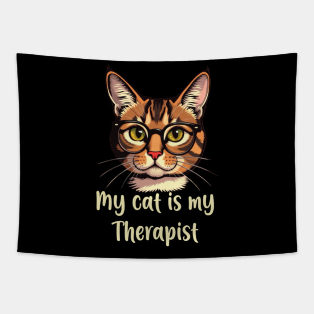 My Cat is my Therapist Tapestry by Pete the Cat Guy