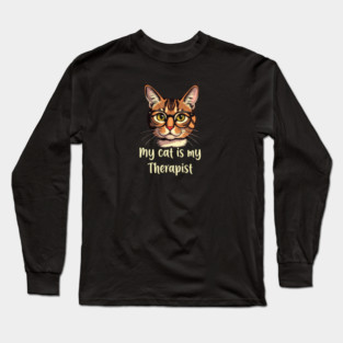 My Cat is my Therapist Long Sleeve T-Shirt
