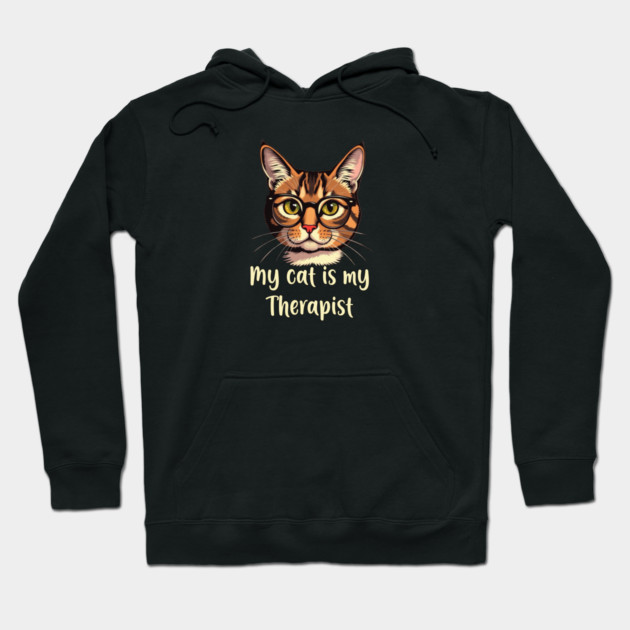 My Cat is my Therapist Hoodie by Pete the Cat Guy